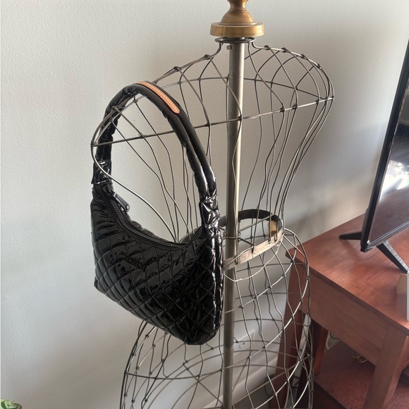 MZ Wallace Glossy Black Quilted Hobo Bag - Picture 11 of 12